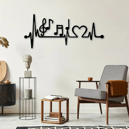 Musical Rhythm Black Metal Wall Art Decor