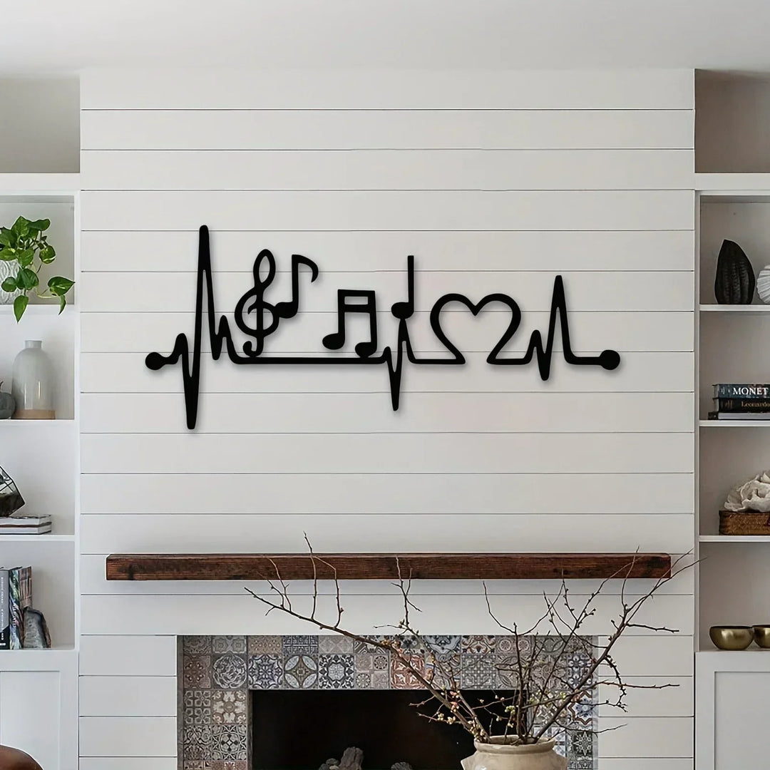 Musical Rhythm Black Metal Wall Art Decor