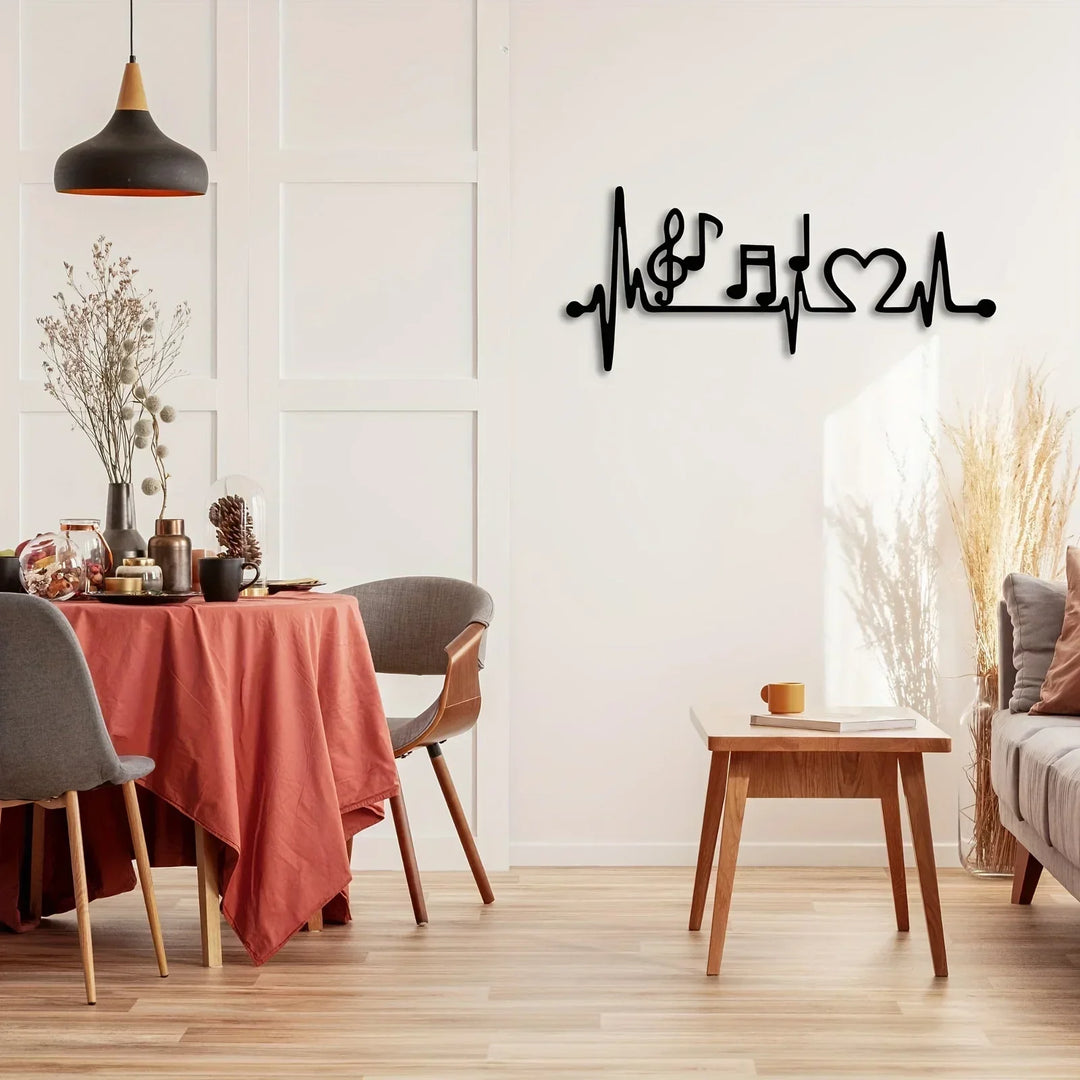 Musical Rhythm Black Metal Wall Art Decor