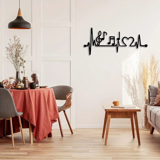Musical Rhythm Black Metal Wall Art Decor