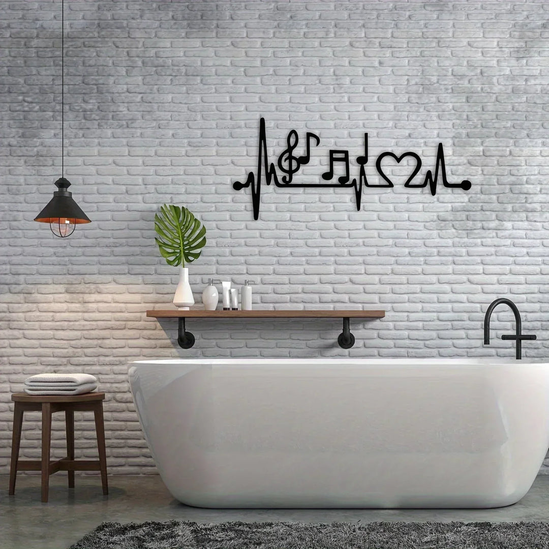 Musical Rhythm Black Metal Wall Art Decor