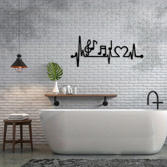 Musical Rhythm Black Metal Wall Art Decor