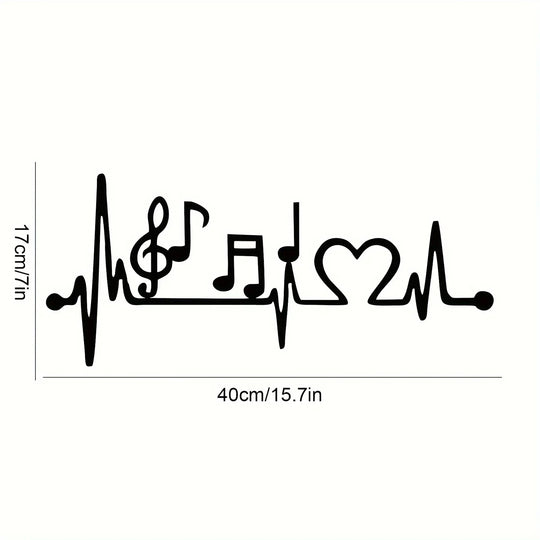 Musical Rhythm Black Metal Wall Art Decor