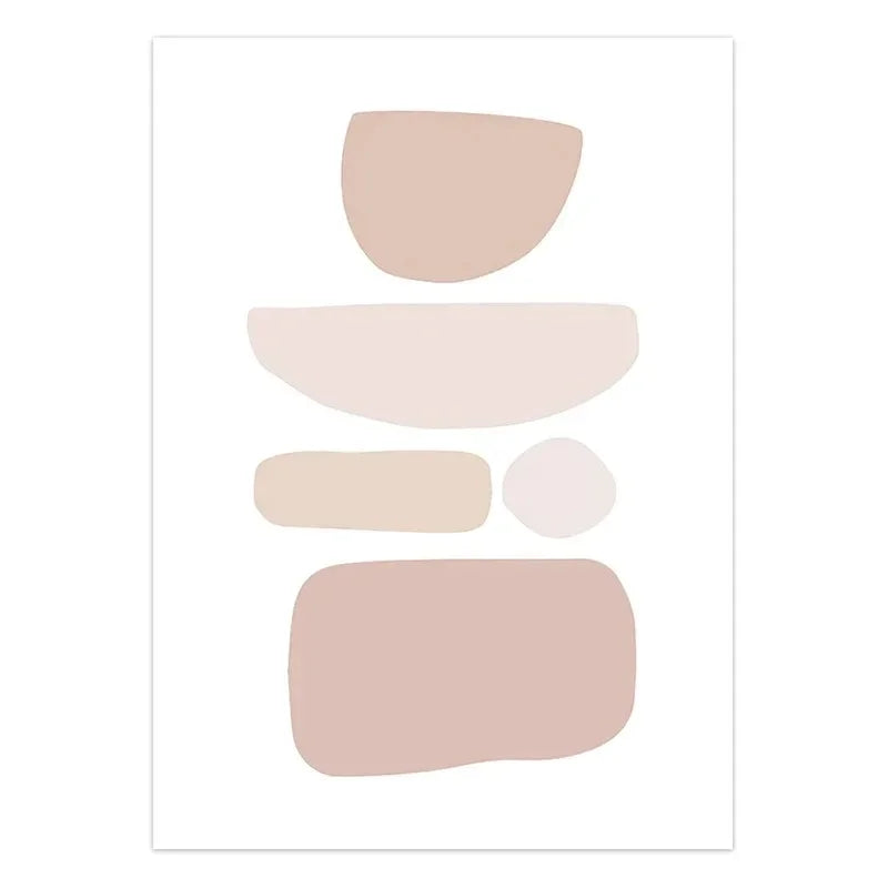 Muted Earth Tones Geometric Abstract Canvas Wall Art