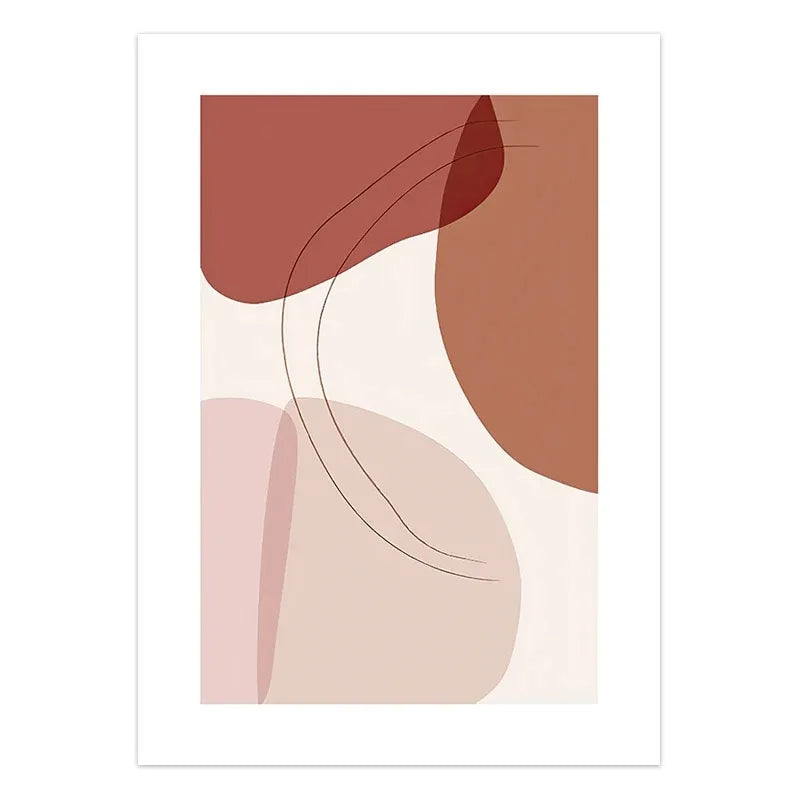 Muted Earth Tones Geometric Abstract Canvas Wall Art