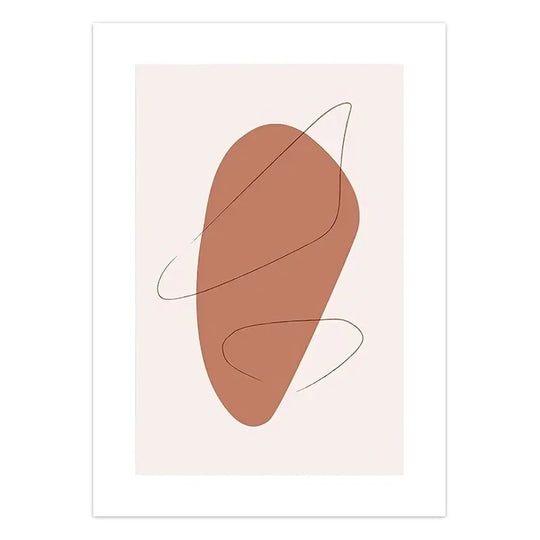Muted Earth Tones Geometric Abstract Canvas Wall Art