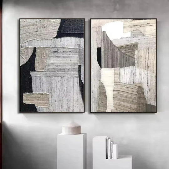 Neutral Tone Abstract Canvas Wall Art Modern Decor