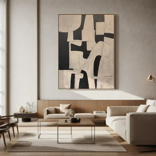 Neutral Tone Contemporary Abstract Canvas Wall Art