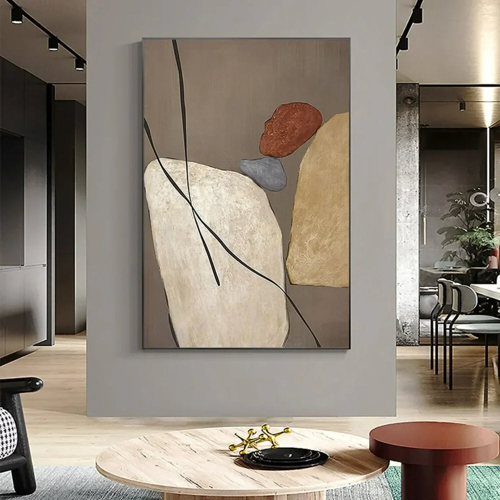 Neutral Tone Contemporary Abstract Canvas Wall Art
