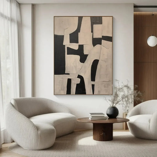 Neutral Tone Contemporary Abstract Canvas Wall Art
