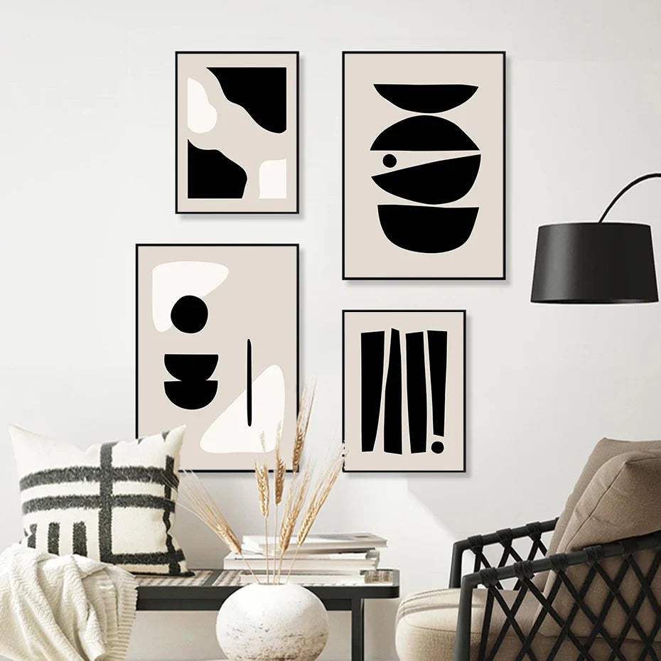 Neutral Tones Minimalist Abstract Canvas Wall Art