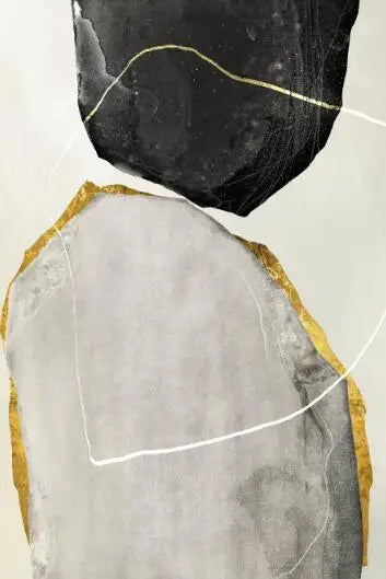 Neutral Tones Abstract Zen Pebbles Canvas Wall Art Unframed