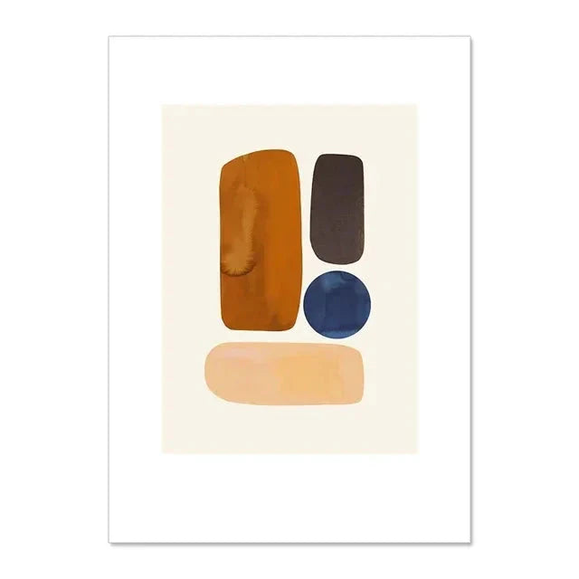 Nordic Abstract Biomorphic Geometric Canvas Wall Art