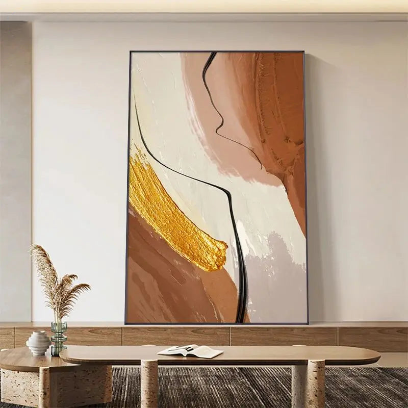 Abstract Yellow Beige Terracotta Canvas Wall Art