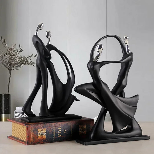 Abstract Dancers Resin Figurine Contemporary Decor