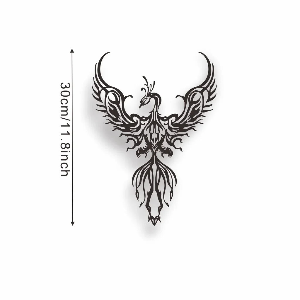 Fire Phoenix Black Metal Wall Art Decor