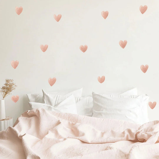 Pastel Pink Heart Wall Stickers