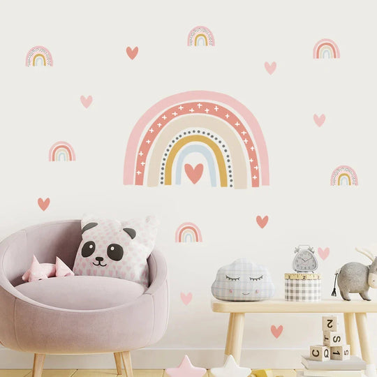 Pastel Pink Heart Wall Stickers