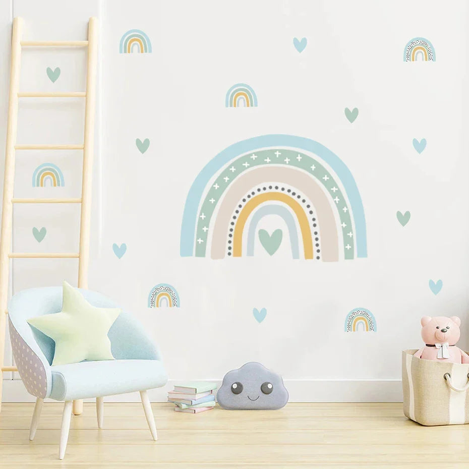 Pastel Pink Heart Wall Stickers