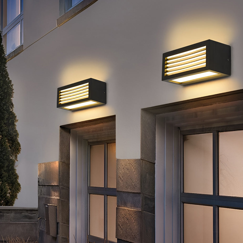 Rectangle Waterproof 12W LED Modern Outdoor Wall Sconce Light