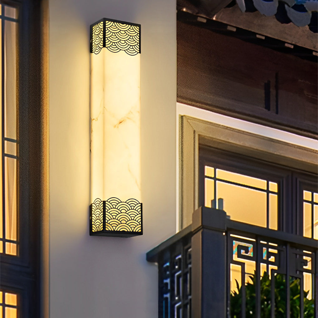 Rectangular Resin LED Waterproof Vintage Outdoor Wall Lamp