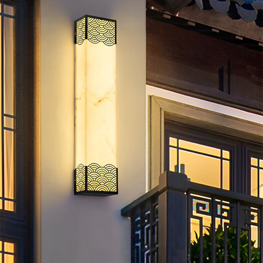 Rectangular Resin LED Waterproof Vintage Outdoor Wall Lamp