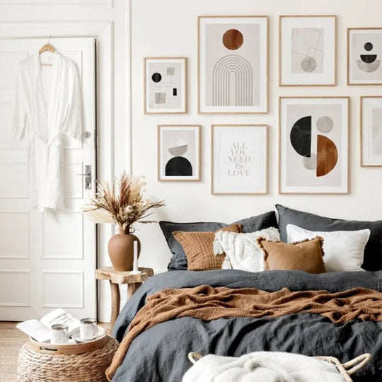 Rustic Neutral Abstract Minimalist Canvas Wall Art