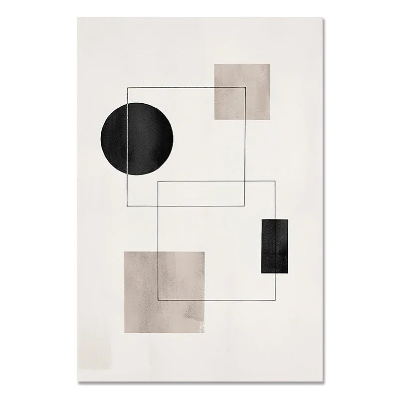 Rustic Neutral Abstract Minimalist Canvas Wall Art