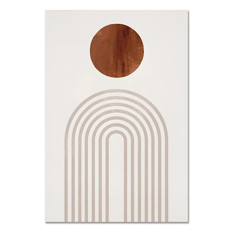 Rustic Neutral Abstract Minimalist Canvas Wall Art