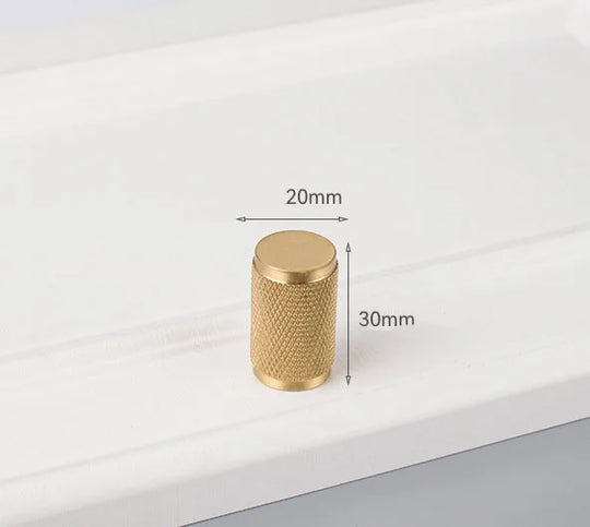 Solid Brass Knurled Cabinet Handles – Gold and Black Pulls and Knobs for Furniture