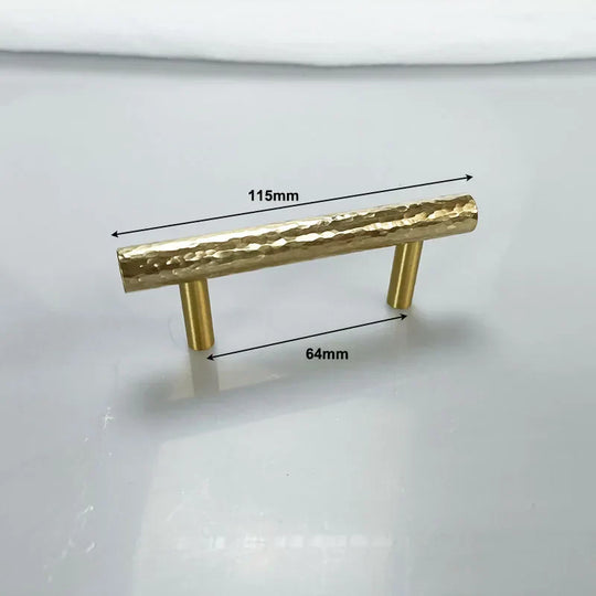 Hammered Brass Cabinet Handles – Light Gold Knobs and Pulls for Furniture