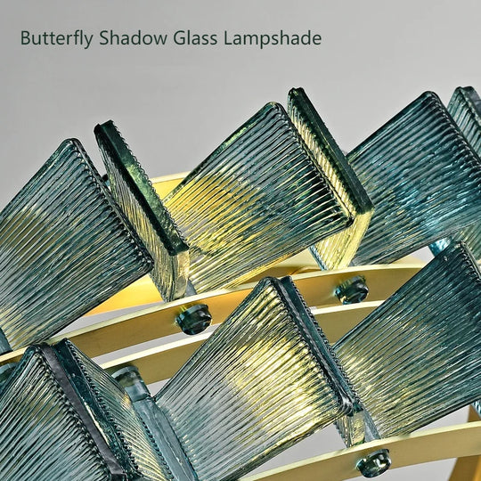 Simple Amber &amp; Blue Glass Wall Lamp – High-End Decorative Bedside Light