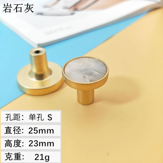 Shell Cabinet Handles – Gold Single-Hole Knobs &amp; Multipurpose Hooks