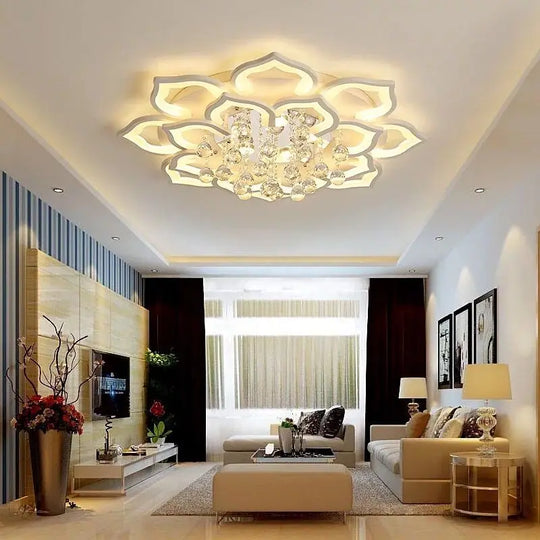 Modern Crystal Chandelier Pendant Light for Living &amp; Dining Room