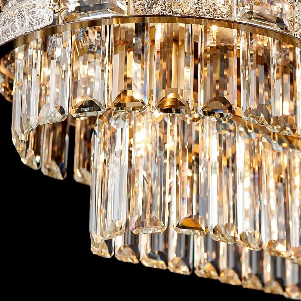 Modern Gold Crystal Chandelier for Dining &amp; Living Spaces
