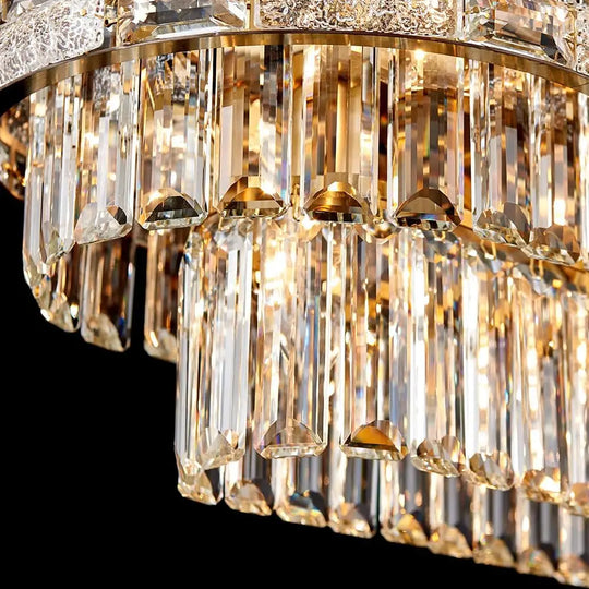 Modern Gold Crystal Chandelier for Dining &amp; Living Spaces