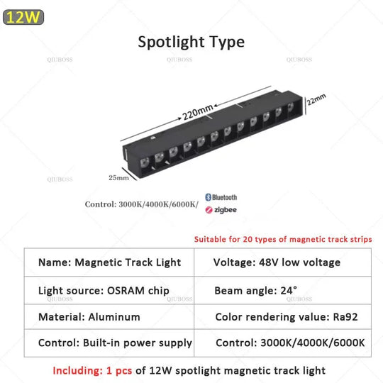 Smart Magnetic Track LED Light – Modern Dimmable Ceiling &amp; Spot Lighting
