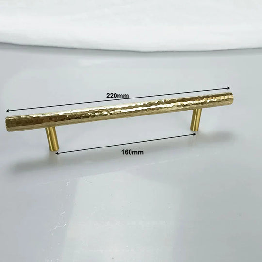 Hammered Brass Cabinet Handles – Light Gold Knobs and Pulls for Furniture