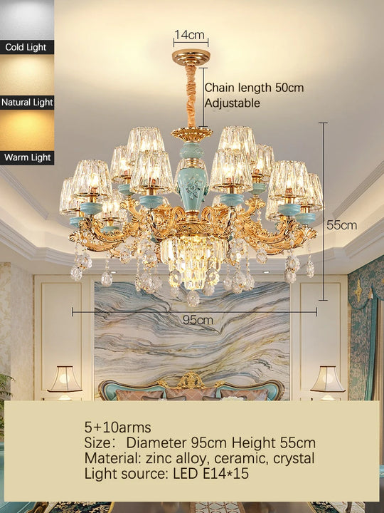 Luxury Umbrella Crystal Chandelier – European-Style Pendant for Villas &amp; Hotels