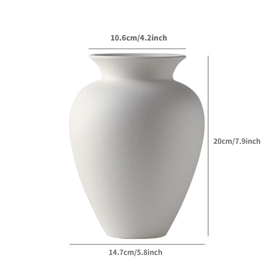 Large Nordic Modern Ceramic Flower Vase Moon Shape Decor