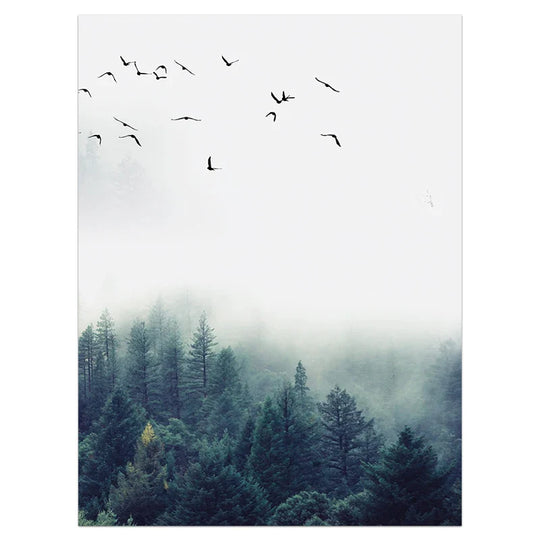 Inspirational Mystical Forest Landscape Canvas Wall Art