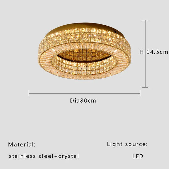 Modern Two-Tier Crystal Ceiling Light for Bedroom &amp; Living Room