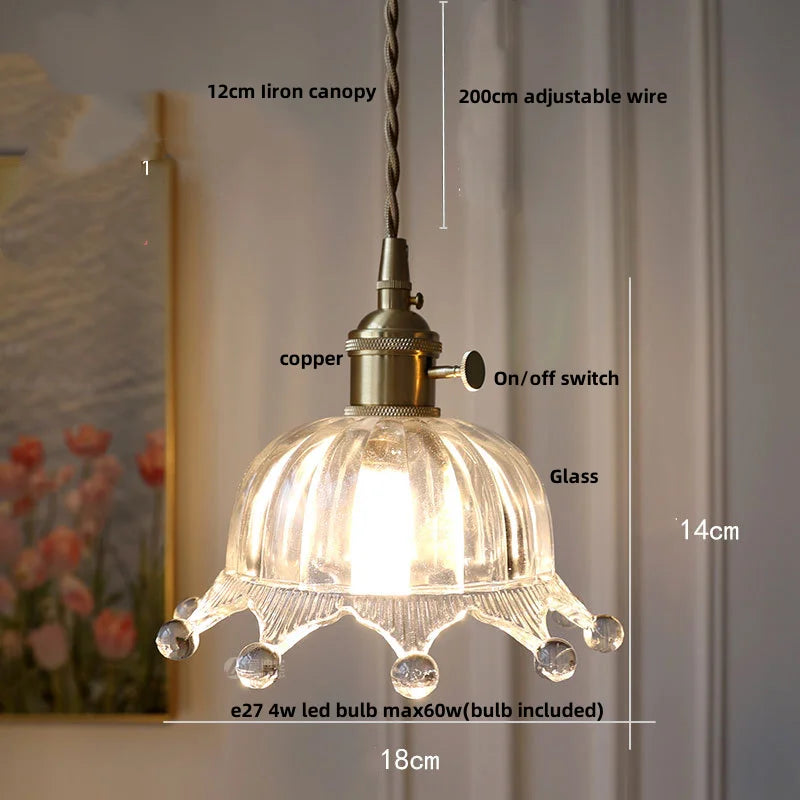 Lucien – Modern Clear Glass Pendant Light for Living Room, Restaurant, and Café