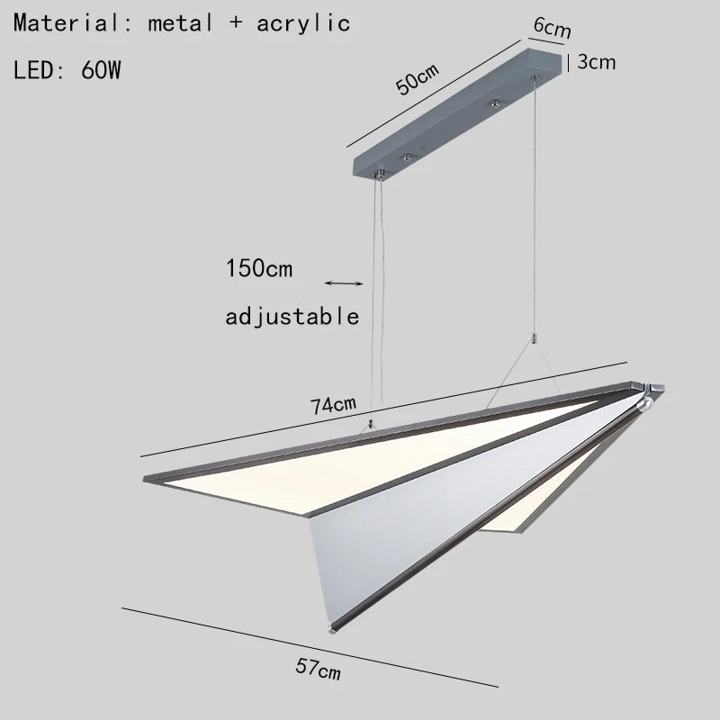 Modern Creative Aircraft LED Pendant Light for Bedroom &amp; Dining Hall