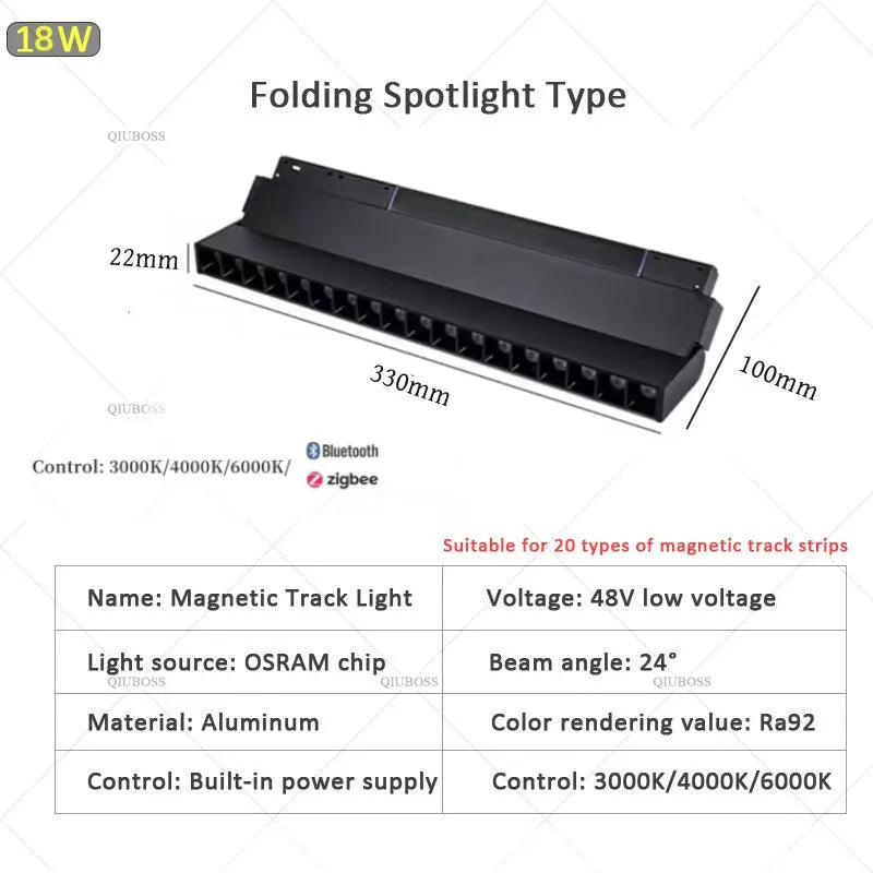 Smart Magnetic Track LED Light – Modern Dimmable Ceiling &amp; Spot Lighting