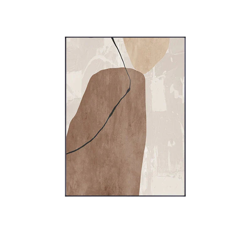 Neutral Tones Brown Beige Abstract Canvas Wall Art Unframed