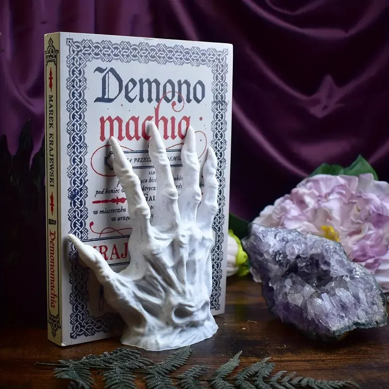 Gothic Demon Hand Bookends Set for Shelf and Desk Decor