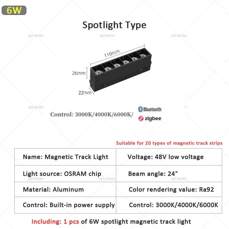 Smart Magnetic Track LED Light – Modern Dimmable Ceiling &amp; Spot Lighting