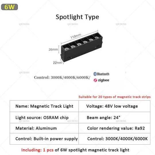 Smart Magnetic Track LED Light – Modern Dimmable Ceiling &amp; Spot Lighting