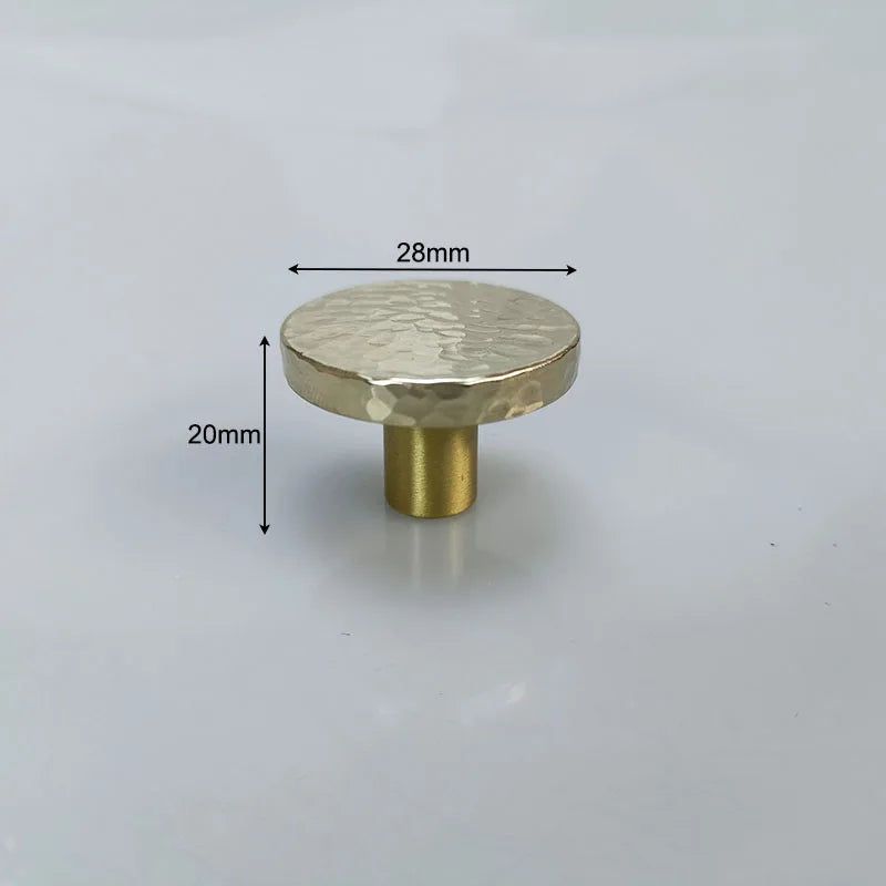 Hammered Brass Cabinet Handles – Light Gold Knobs and Pulls for Furniture